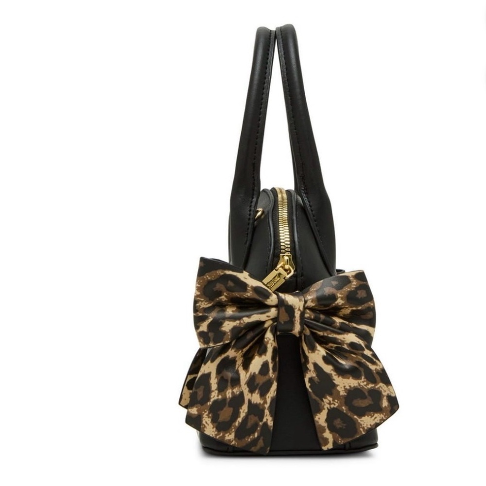 Betsey Johnson Black Satchel with Leopard Details - Picture 2 of 5